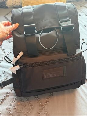 Dagne Dover Black Brooklyn Flap Top Backpack with Front Zipper Pocket